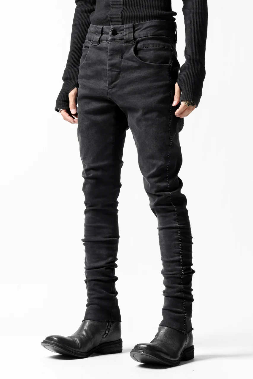 thomkrom OVER LOCKED SKINNY TROUSERS /  HYPER STRETCH DENIM (BLACK) - Image 7