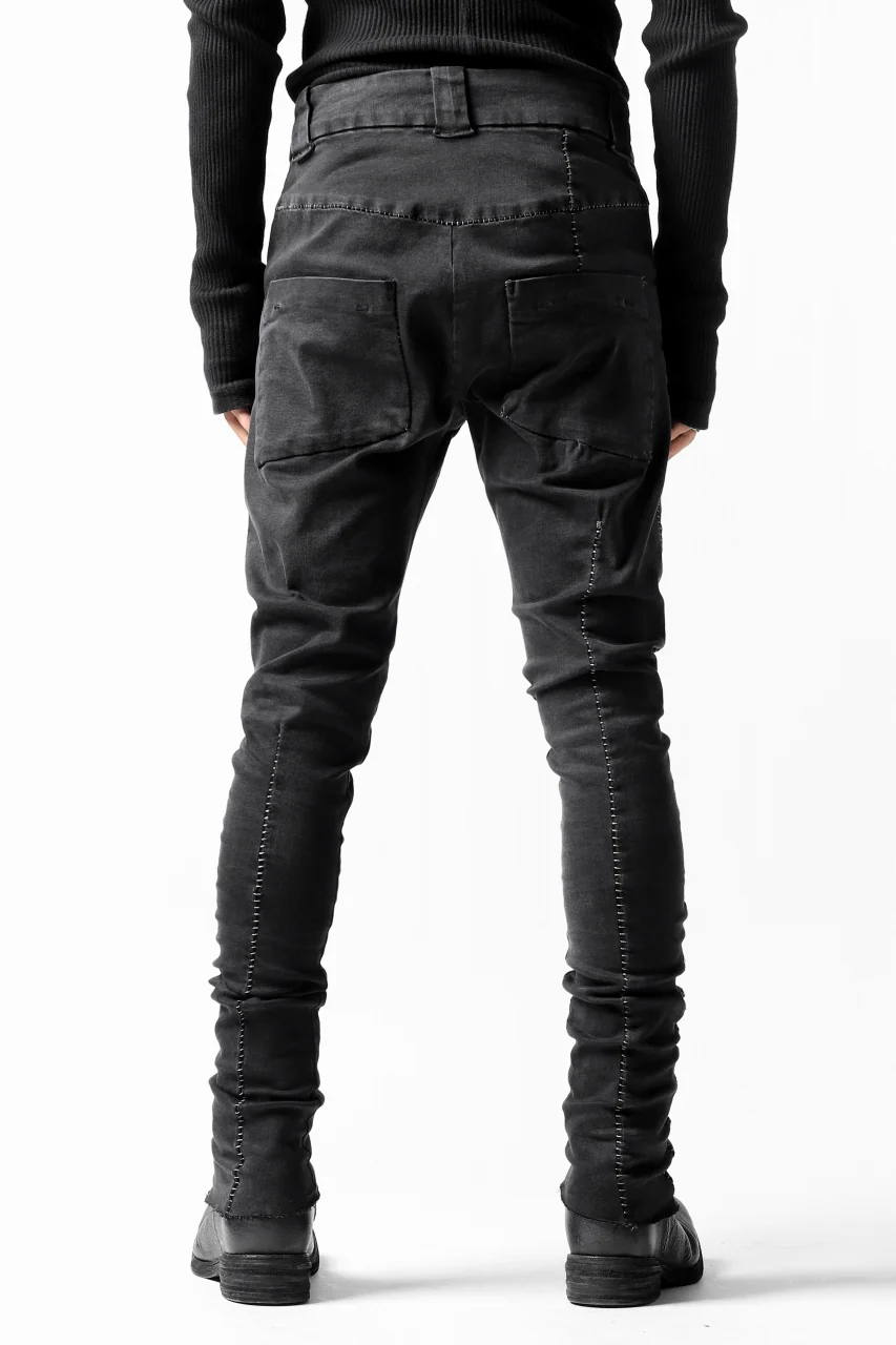 thomkrom OVER LOCKED SKINNY TROUSERS /  HYPER STRETCH DENIM (BLACK) - Image 8