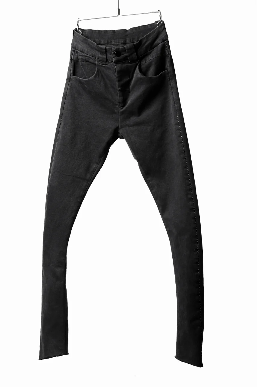thomkrom OVER LOCKED SKINNY TROUSERS /  HYPER STRETCH DENIM (BLACK) - Image 9