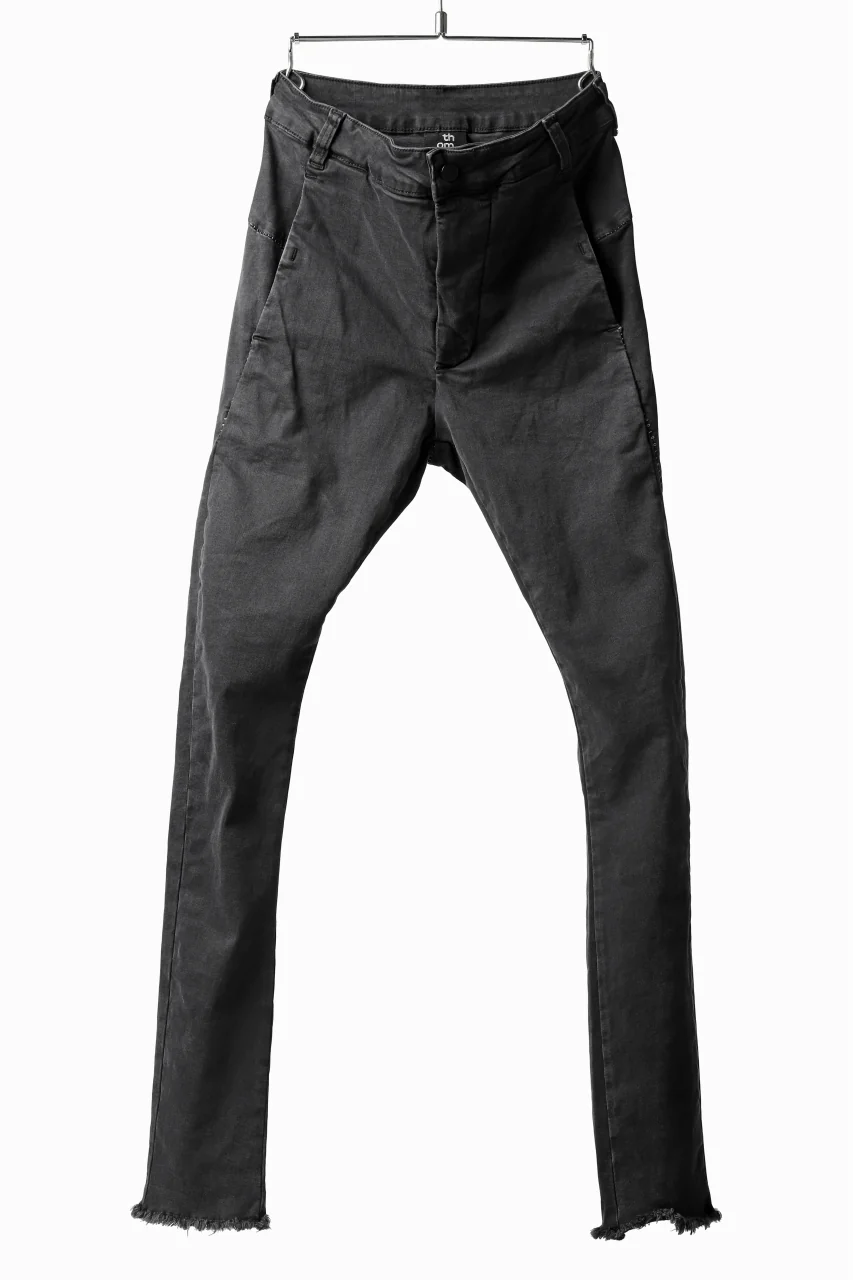 thomkrom OVER LOCKED SKINNY TROUSERS / HYPER STRETCH DENIM (DARK GREY)