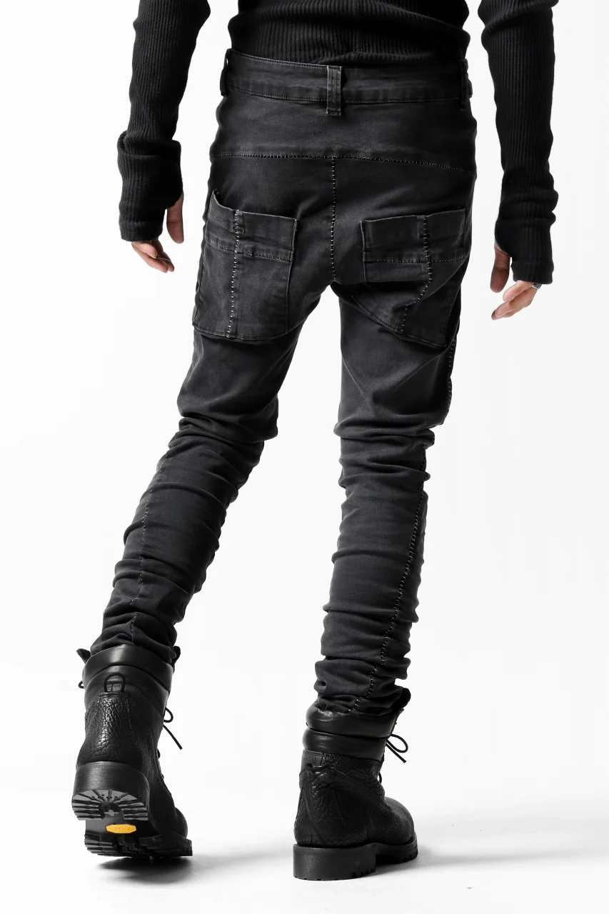 thomkrom OVER LOCKED SKINNY TROUSERS / HYPER STRETCH DENIM (DARK GREY) - Image 10