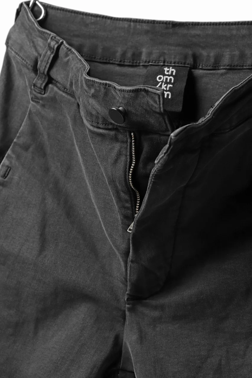 thomkrom OVER LOCKED SKINNY TROUSERS / HYPER STRETCH DENIM (DARK GREY) - Image 17