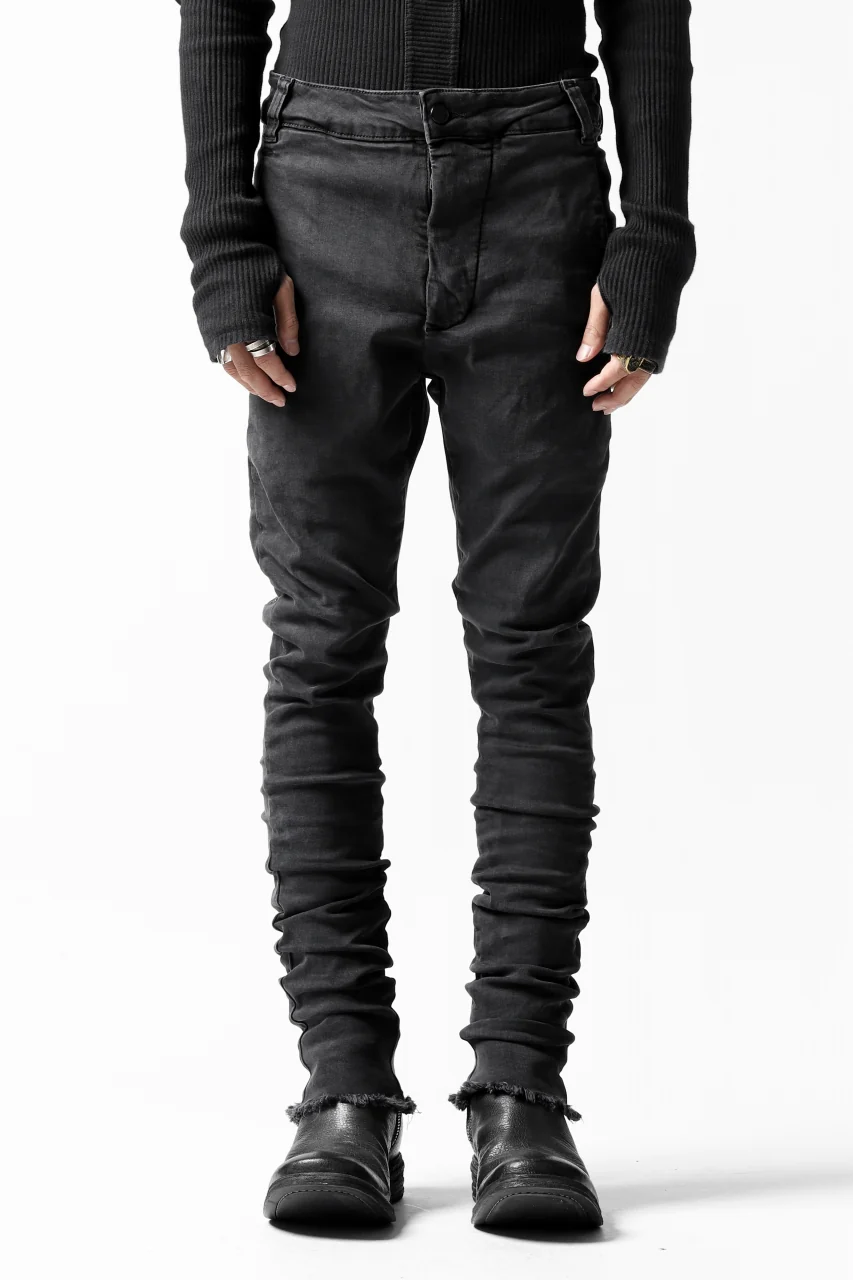 thomkrom OVER LOCKED SKINNY TROUSERS / HYPER STRETCH DENIM (DARK GREY) - Image 2
