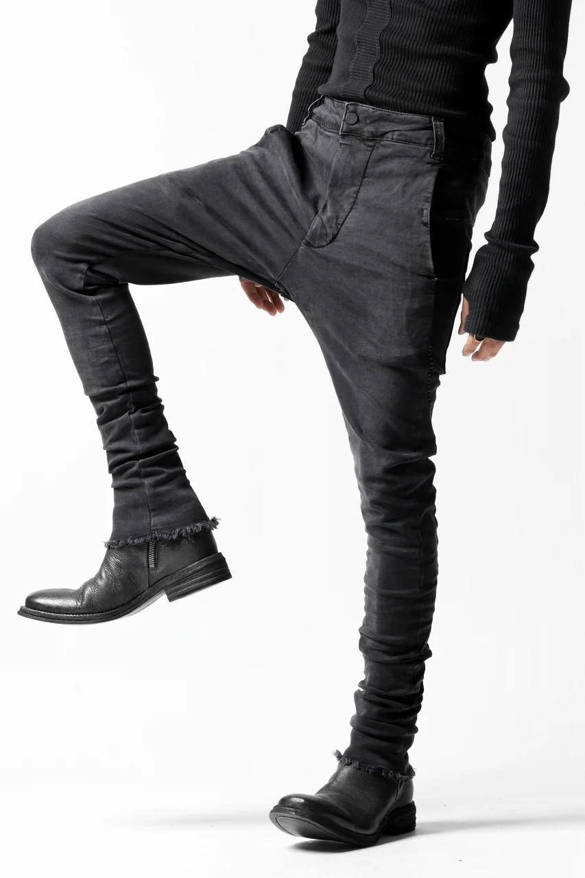 thomkrom OVER LOCKED SKINNY TROUSERS / HYPER STRETCH DENIM (DARK GREY) - Image 24