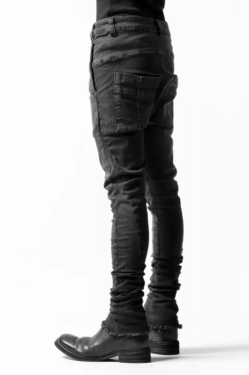 thomkrom OVER LOCKED SKINNY TROUSERS / HYPER STRETCH DENIM (DARK GREY) - Image 27