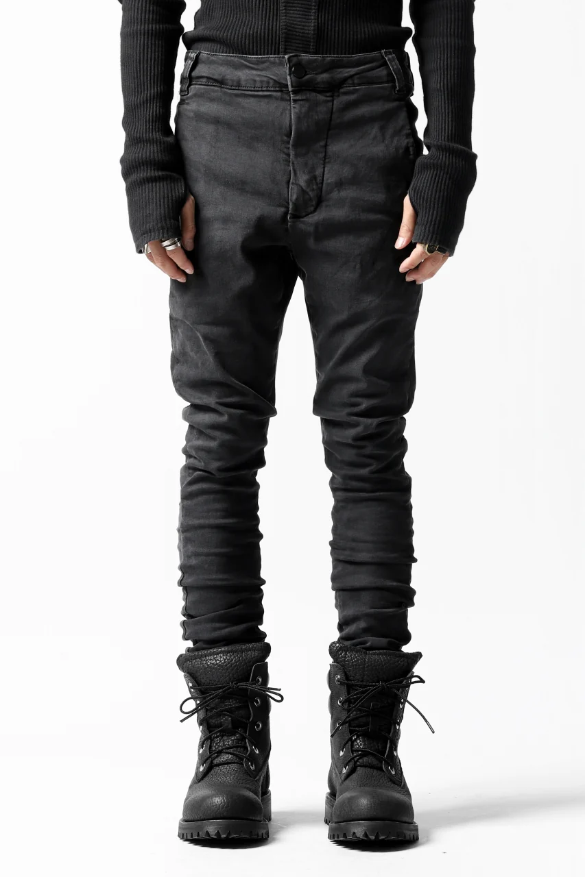 thomkrom OVER LOCKED SKINNY TROUSERS / HYPER STRETCH DENIM (DARK GREY) - Image 3