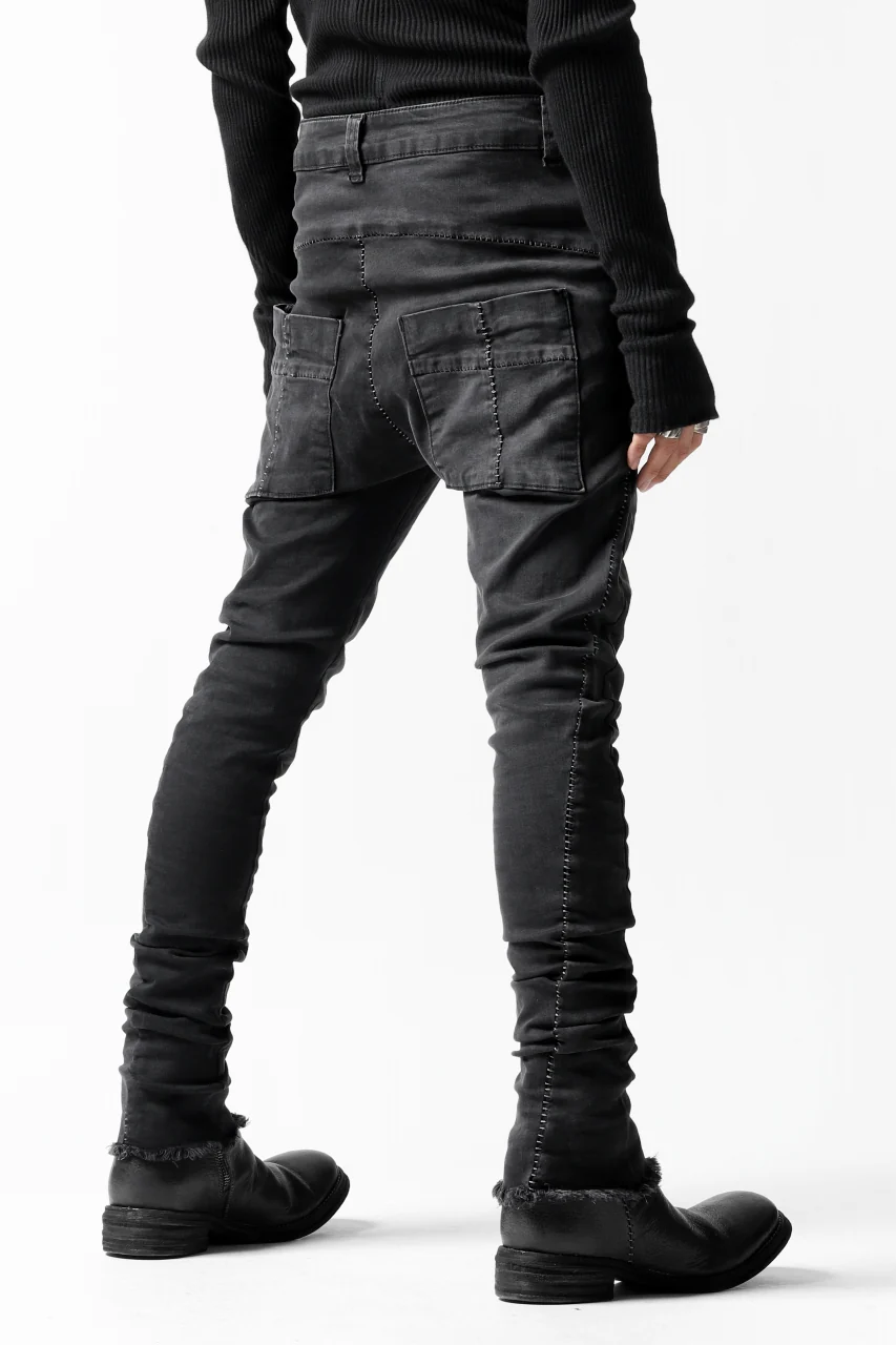 thomkrom OVER LOCKED SKINNY TROUSERS / HYPER STRETCH DENIM (DARK GREY) - Image 31
