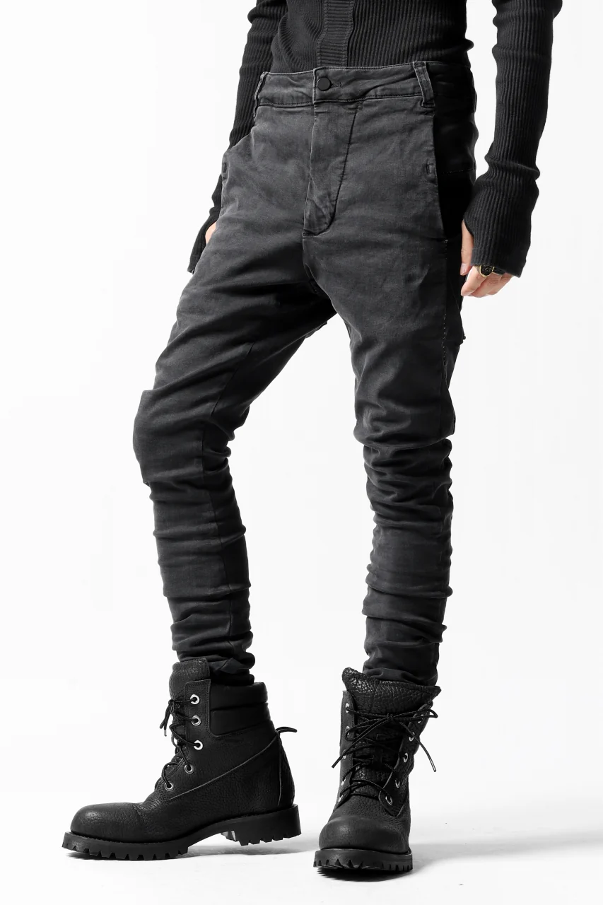 thomkrom OVER LOCKED SKINNY TROUSERS / HYPER STRETCH DENIM (DARK GREY) - Image 33