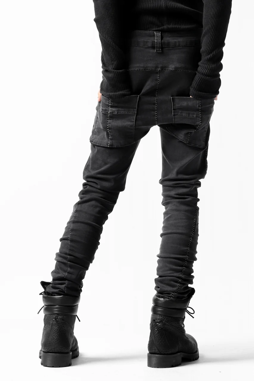 thomkrom OVER LOCKED SKINNY TROUSERS / HYPER STRETCH DENIM (DARK GREY) - Image 34