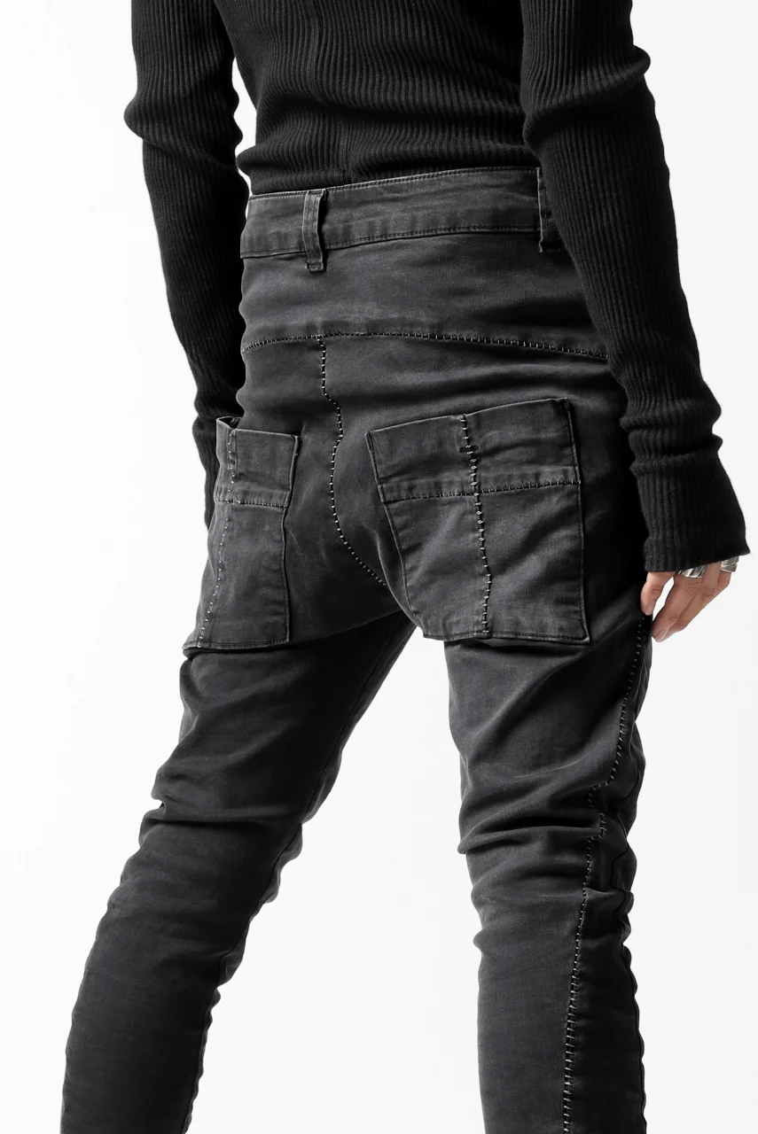 thomkrom OVER LOCKED SKINNY TROUSERS / HYPER STRETCH DENIM (DARK GREY) - Image 36
