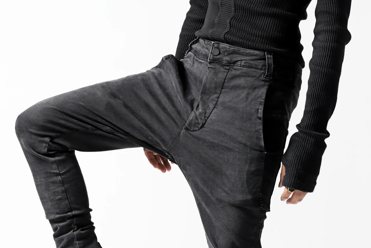 thomkrom OVER LOCKED SKINNY TROUSERS / HYPER STRETCH DENIM (DARK GREY) - Image 38