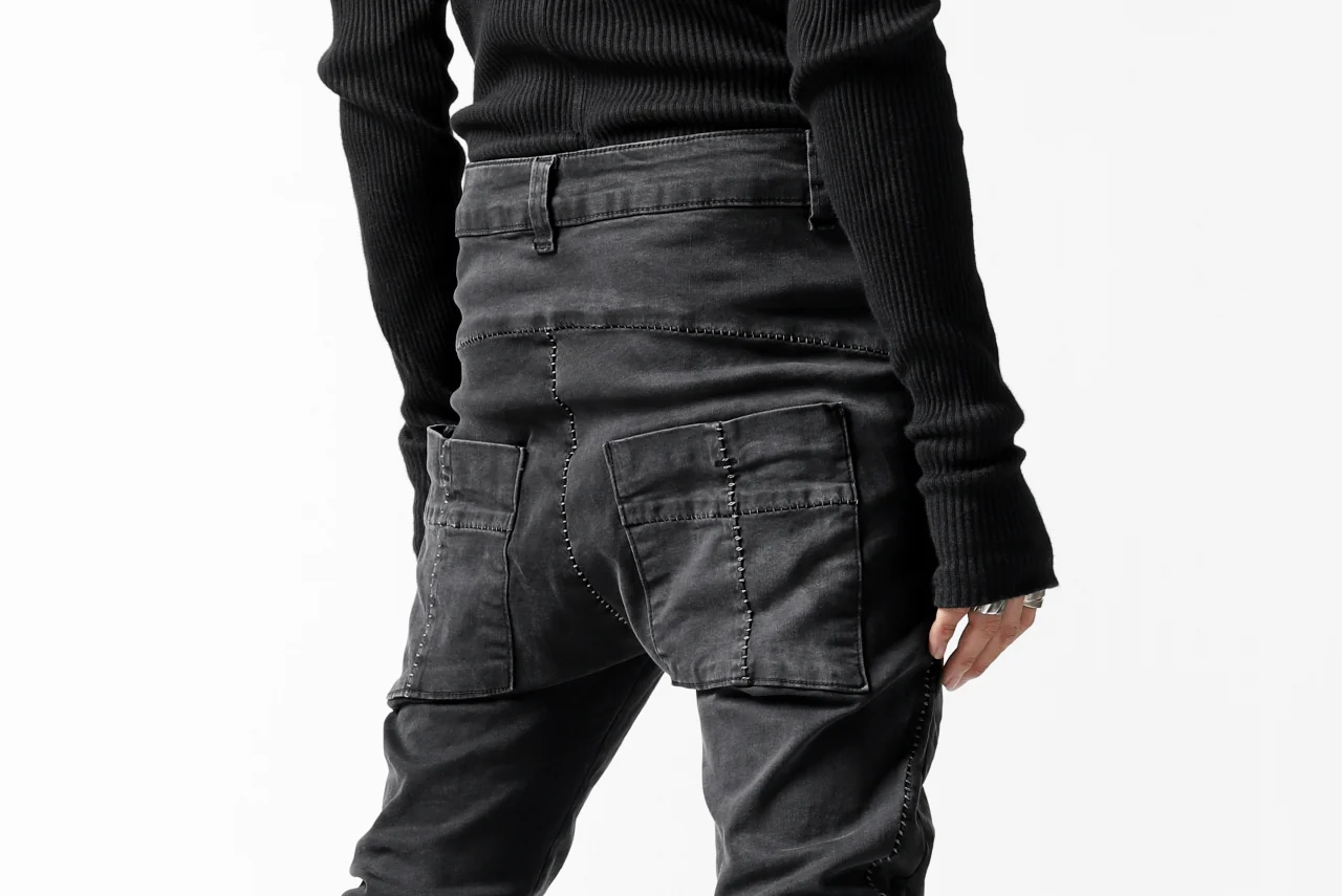 thomkrom OVER LOCKED SKINNY TROUSERS / HYPER STRETCH DENIM (DARK GREY) - Image 40