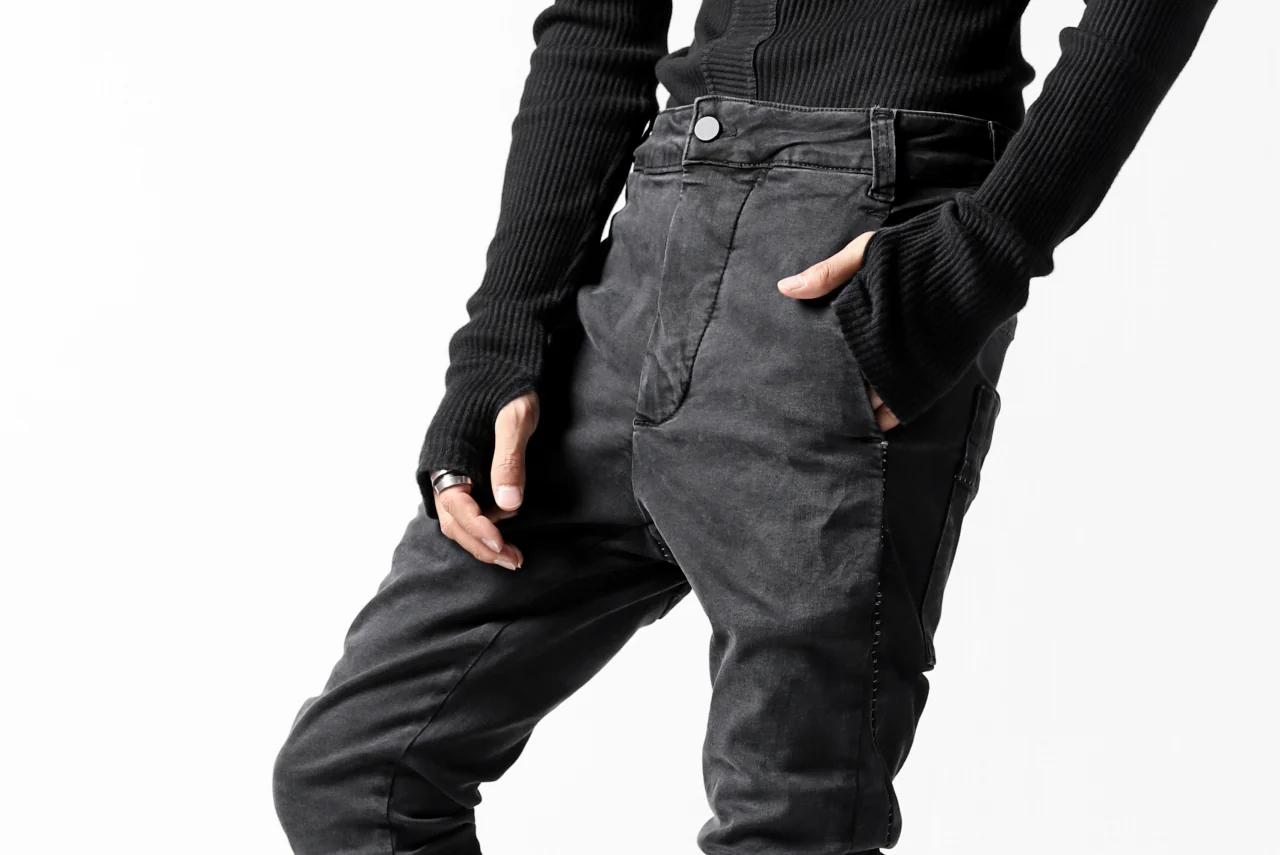 thomkrom OVER LOCKED SKINNY TROUSERS / HYPER STRETCH DENIM (DARK GREY) - Image 41