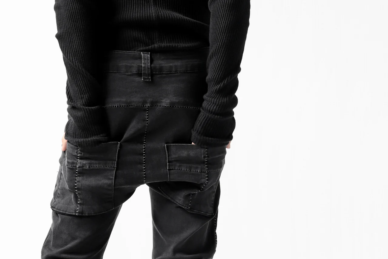 thomkrom OVER LOCKED SKINNY TROUSERS / HYPER STRETCH DENIM (DARK GREY) - Image 42