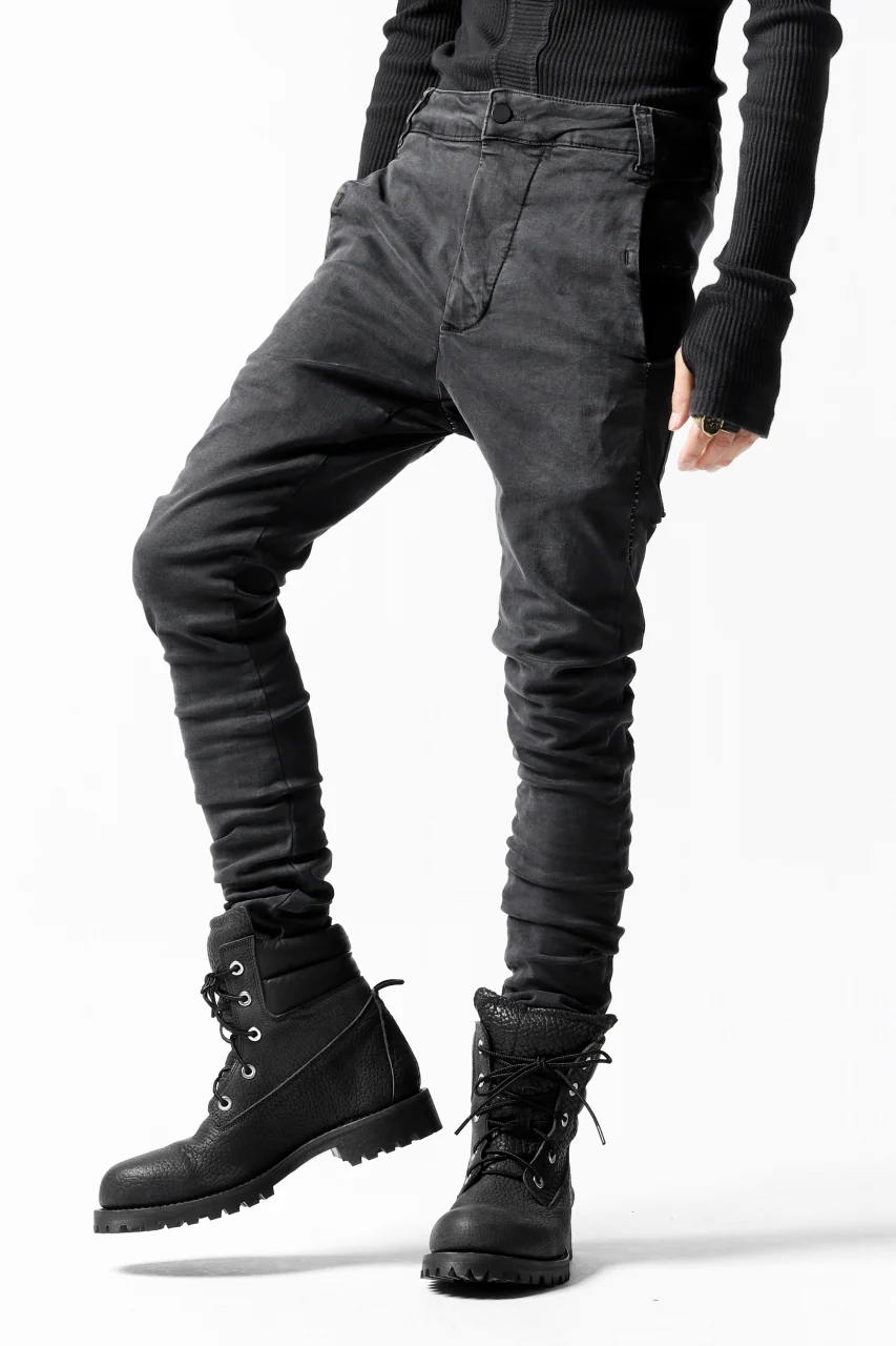thomkrom OVER LOCKED SKINNY TROUSERS / HYPER STRETCH DENIM (DARK GREY) - Image 5