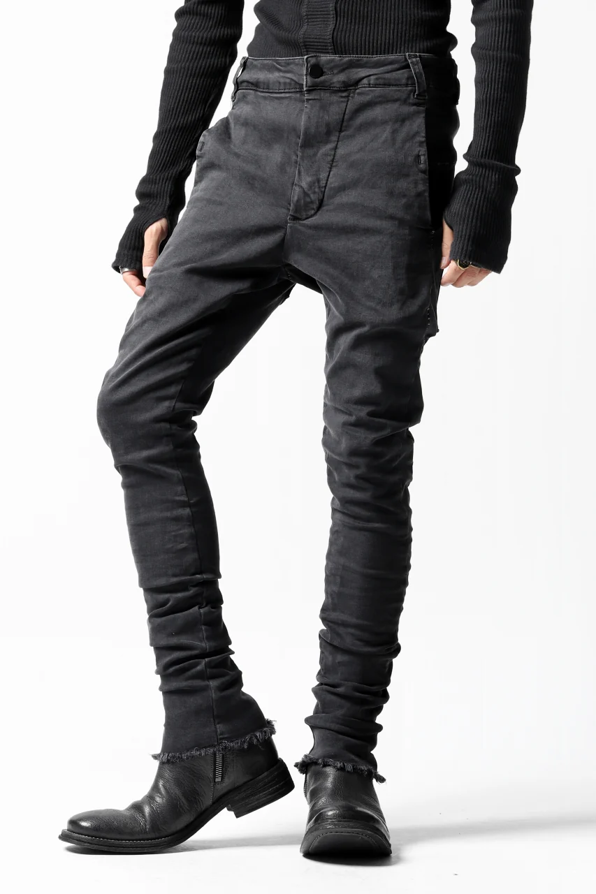 thomkrom OVER LOCKED SKINNY TROUSERS / HYPER STRETCH DENIM (DARK GREY) - Image 6