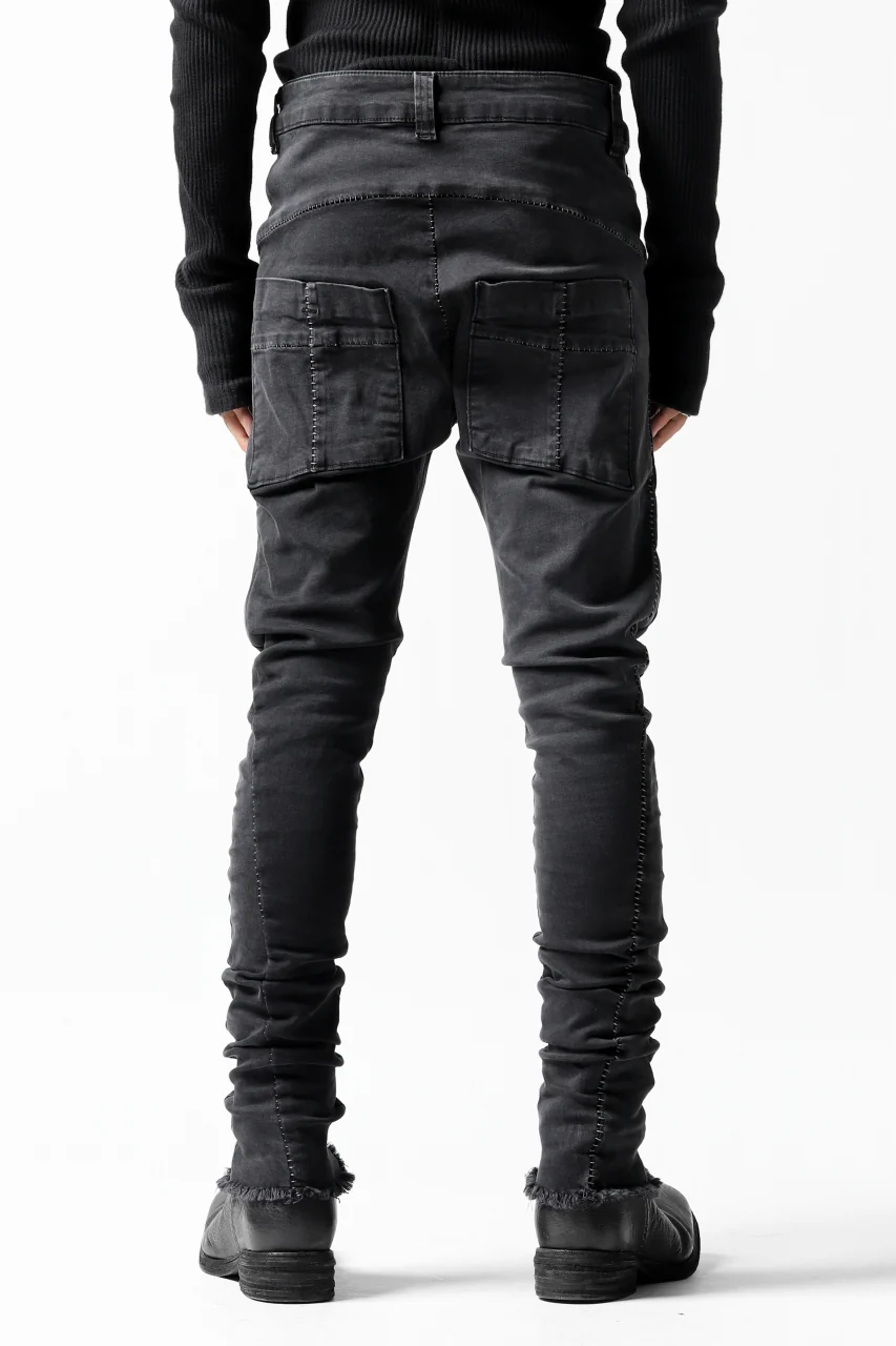 thomkrom OVER LOCKED SKINNY TROUSERS / HYPER STRETCH DENIM (DARK GREY) - Image 9
