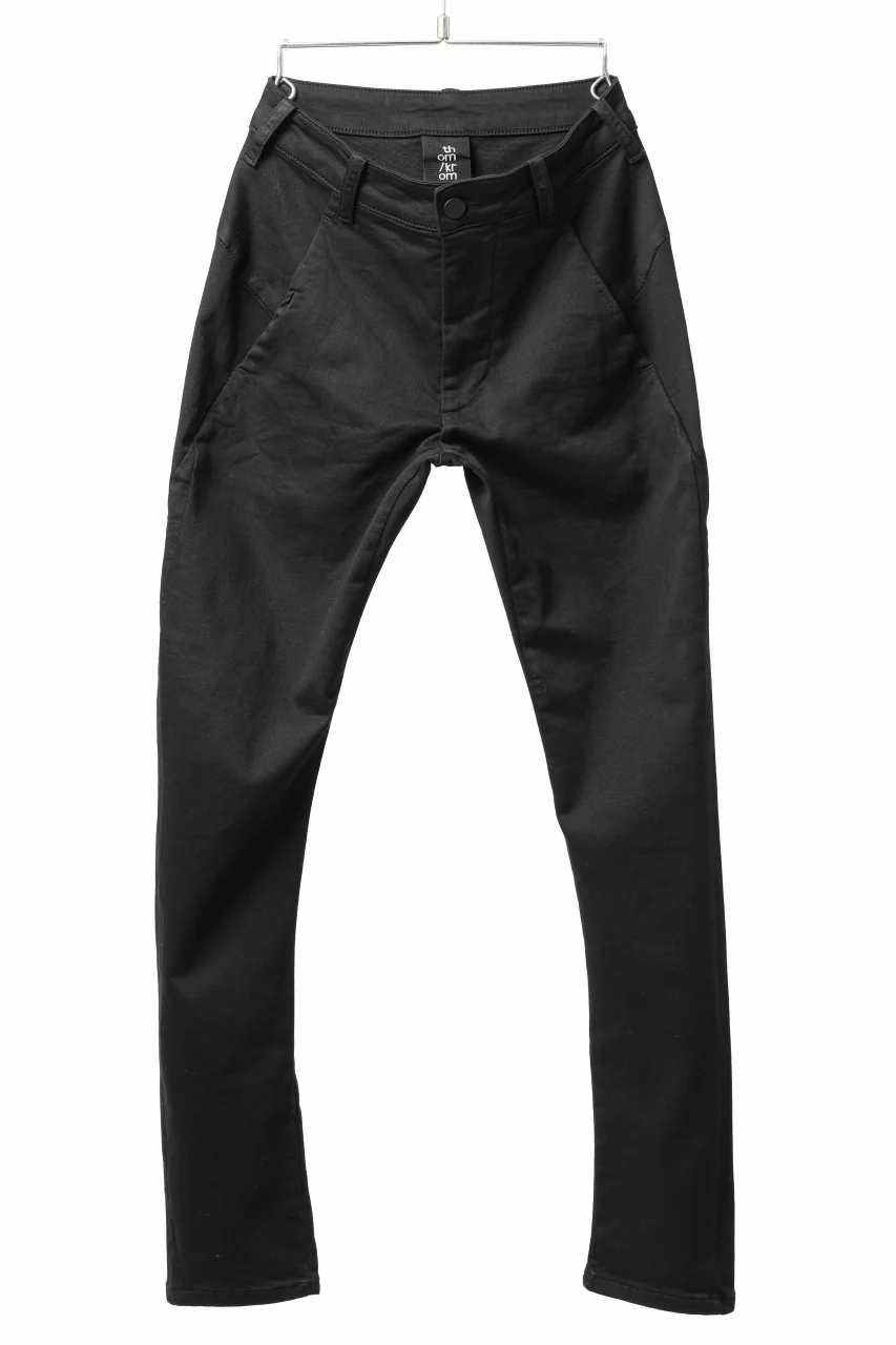 thom/krom OVER LOCKED SKINNY TROUSERS / STRETCH KNIT DENIM (BLACK)