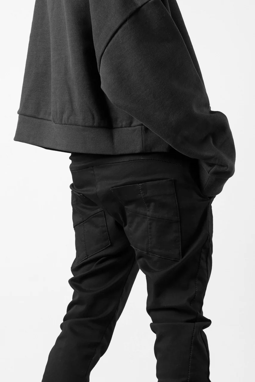 thom/krom OVER LOCKED SKINNY TROUSERS / STRETCH KNIT DENIM (BLACK) - Image 10