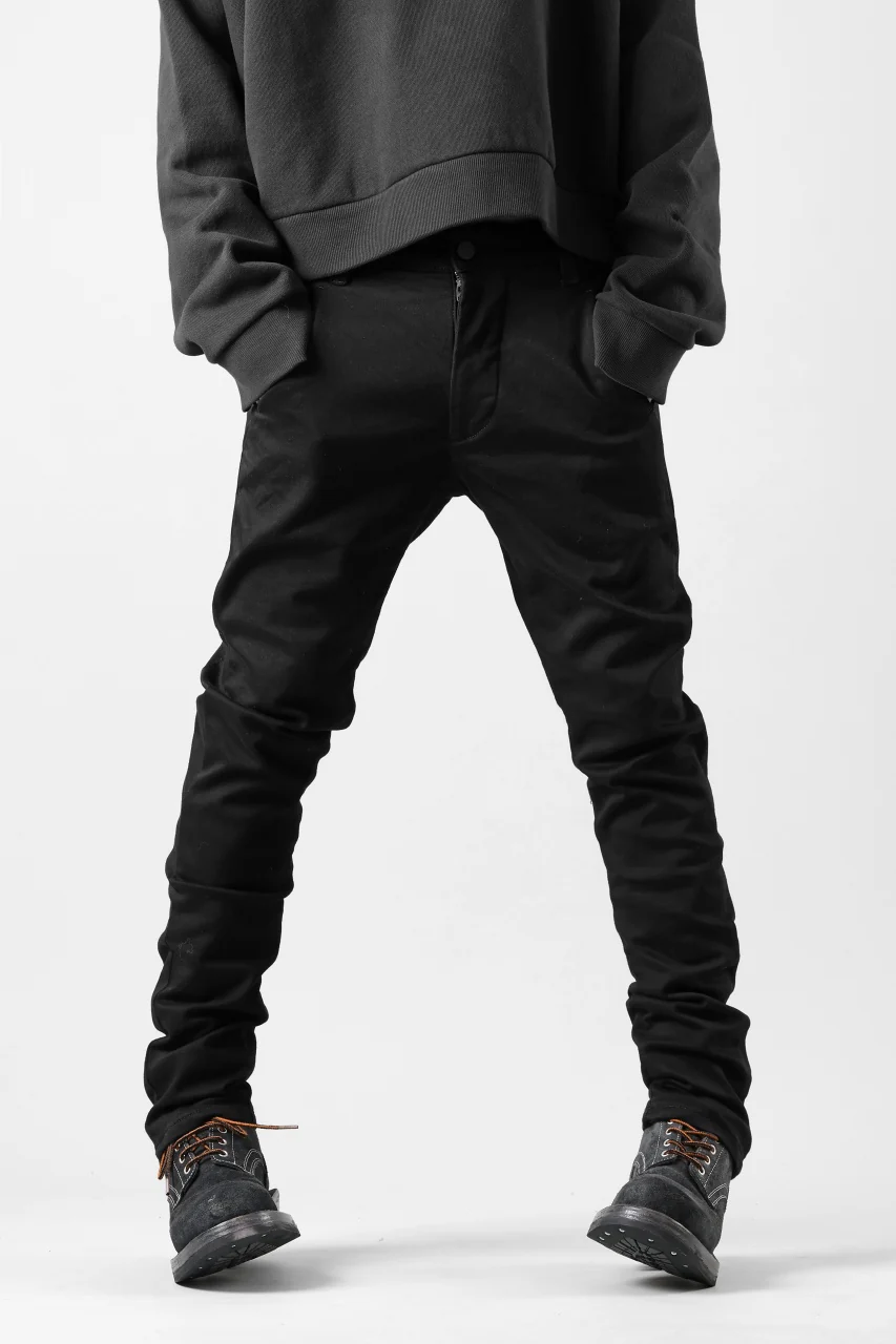 thom/krom OVER LOCKED SKINNY TROUSERS / STRETCH KNIT DENIM (BLACK) - Image 2