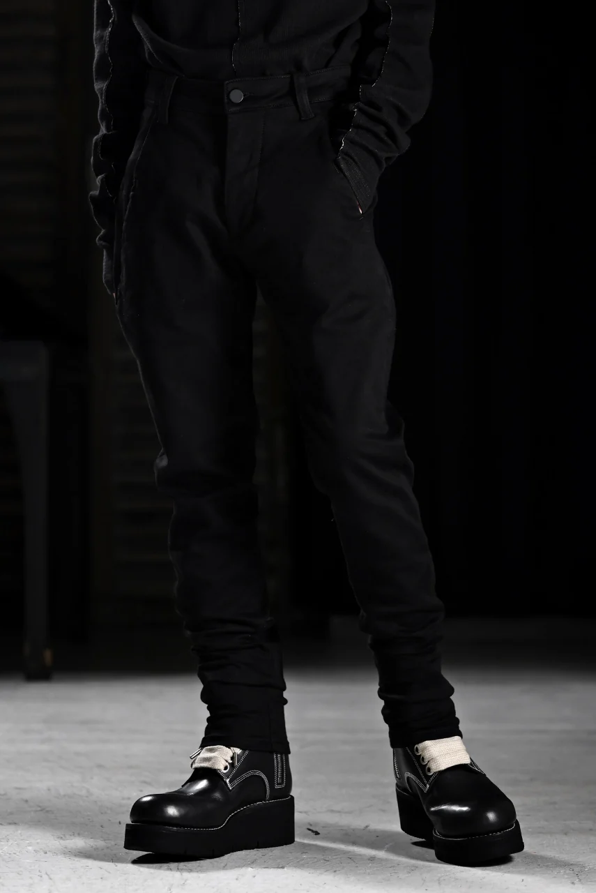 thom/krom OVER LOCKED SKINNY TROUSERS / STRETCH KNIT DENIM (BLACK) - Image 26