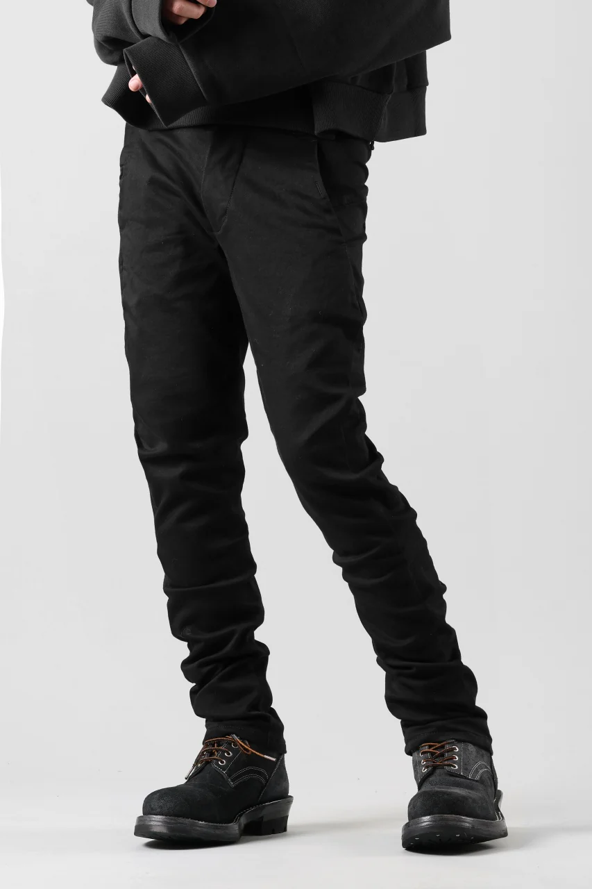 thom/krom OVER LOCKED SKINNY TROUSERS / STRETCH KNIT DENIM (BLACK) - Image 3