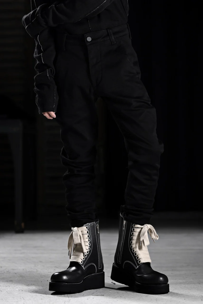 thom/krom OVER LOCKED SKINNY TROUSERS / STRETCH KNIT DENIM (BLACK) - Image 32