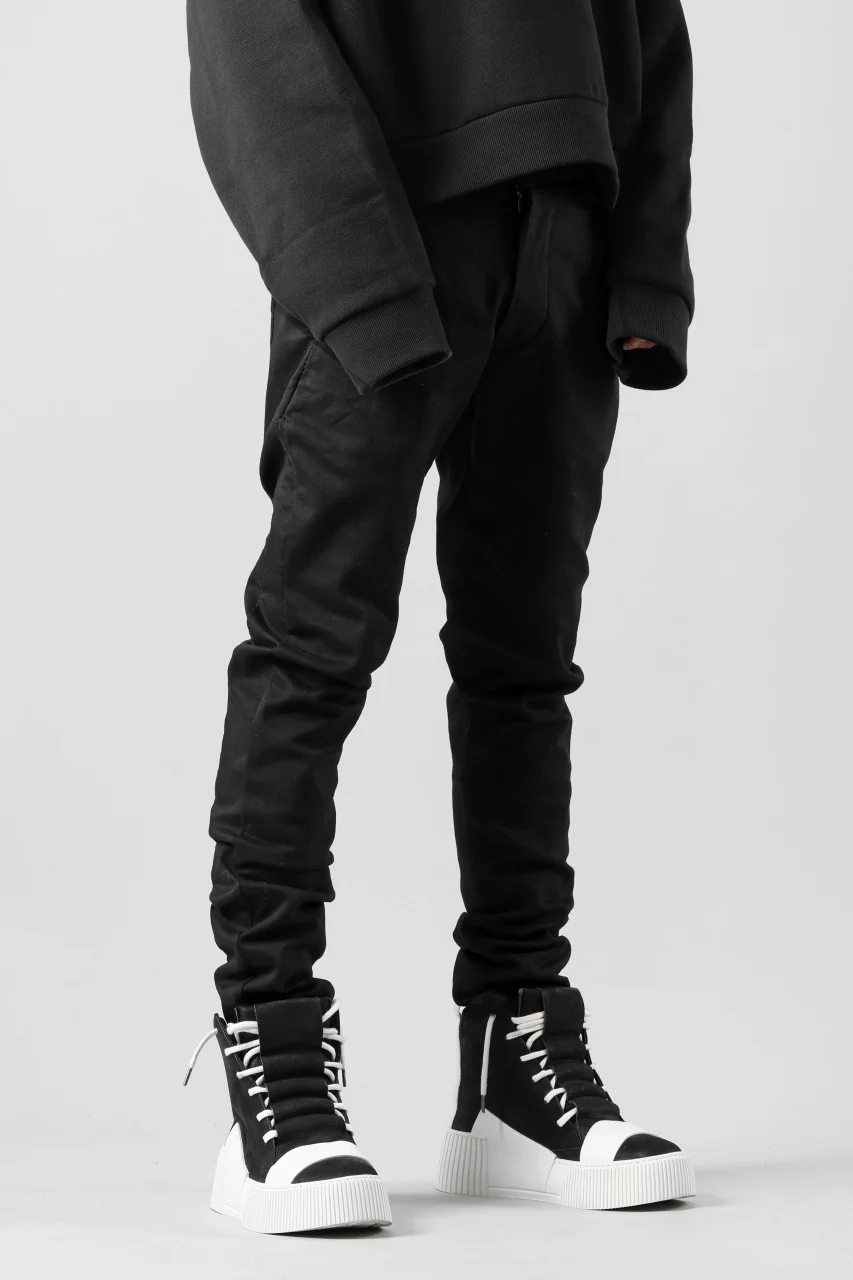 thom/krom OVER LOCKED SKINNY TROUSERS / STRETCH KNIT DENIM (BLACK) - Image 5
