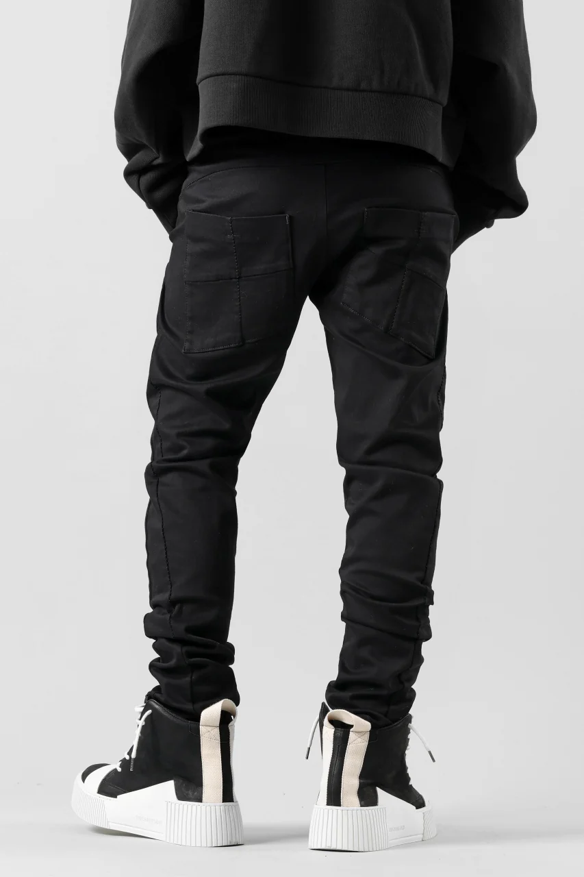 thom/krom OVER LOCKED SKINNY TROUSERS / STRETCH KNIT DENIM (BLACK) - Image 7