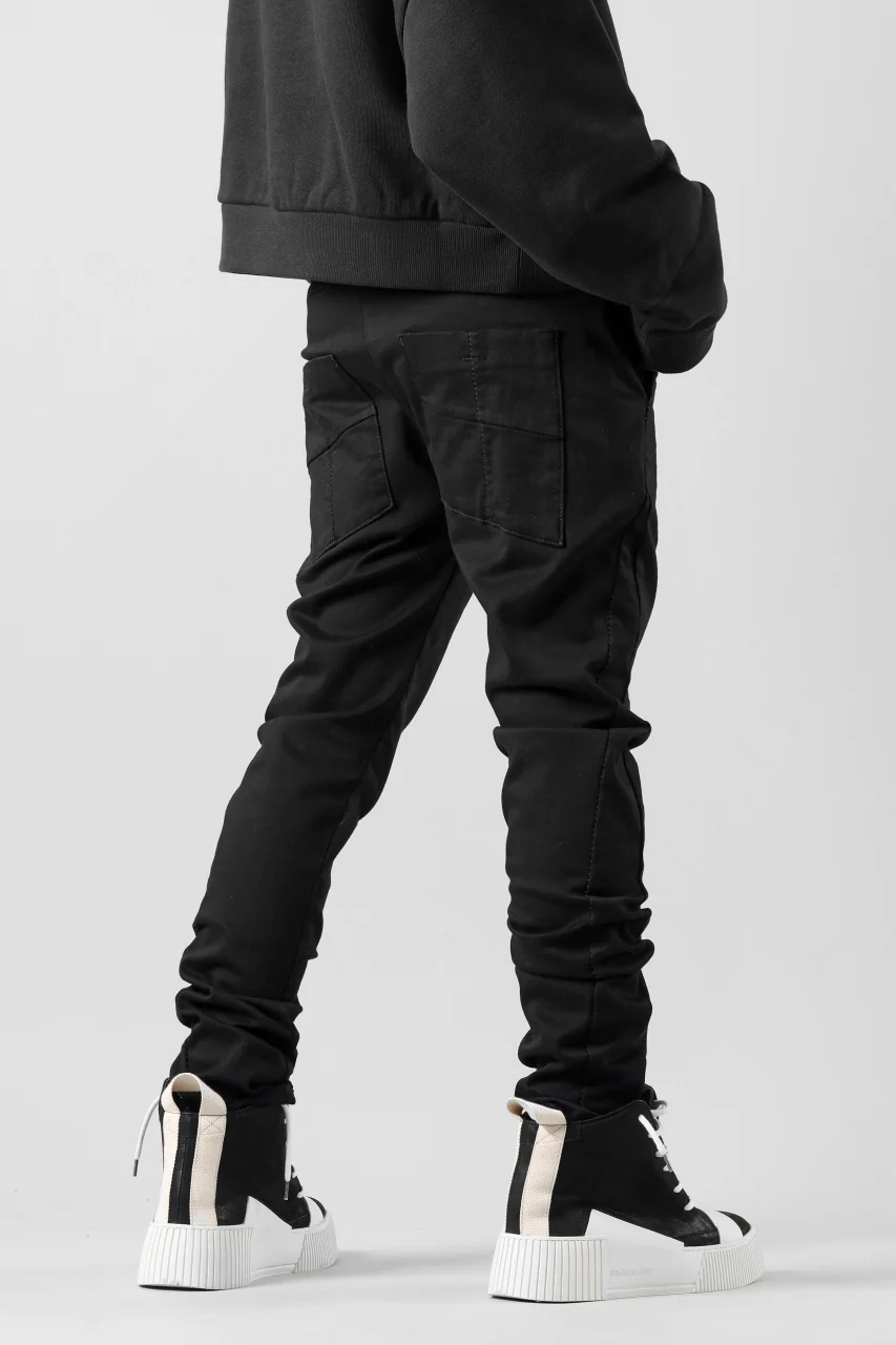 thom/krom OVER LOCKED SKINNY TROUSERS / STRETCH KNIT DENIM (BLACK) - Image 8