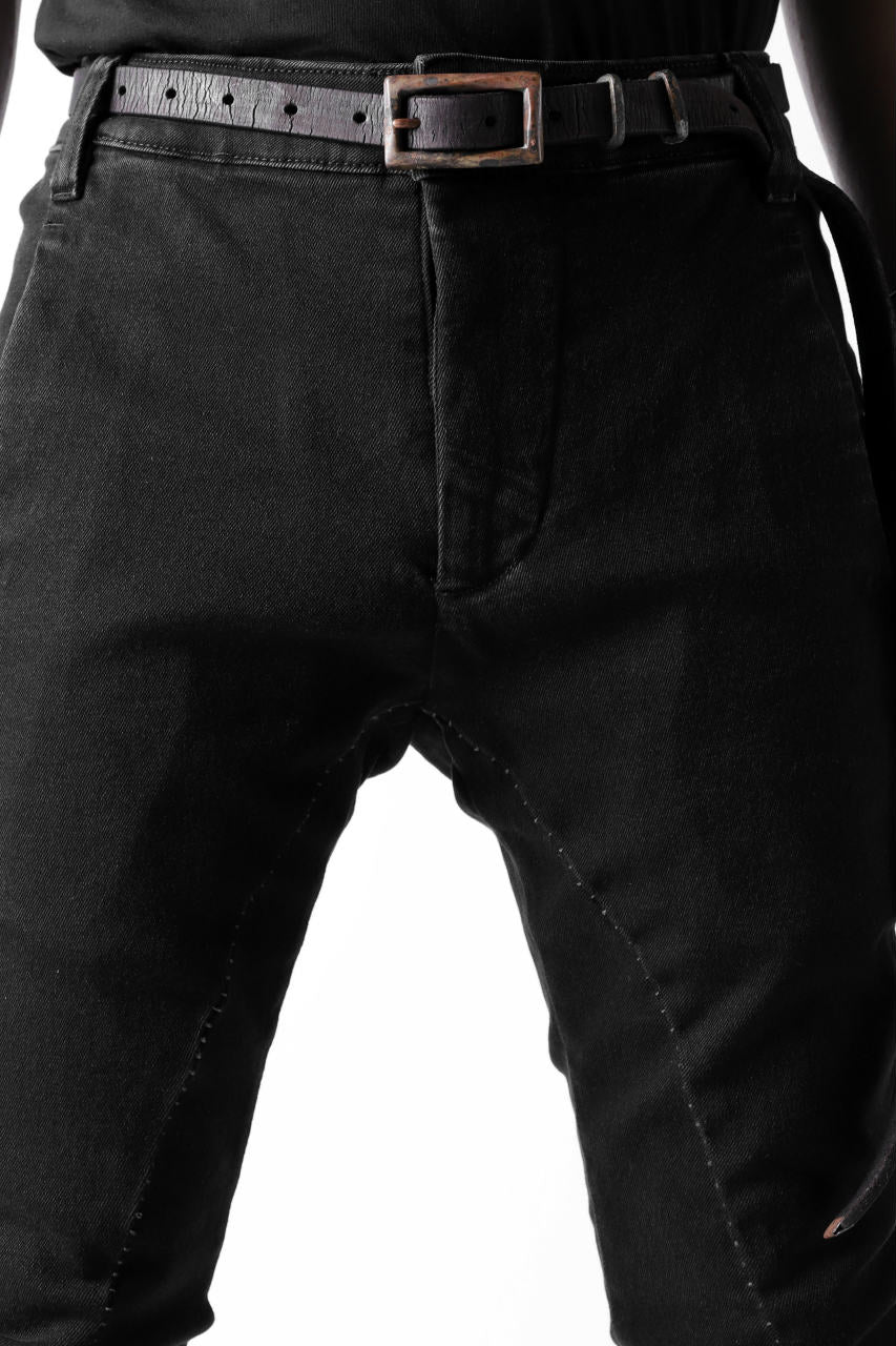 thomkrom OVER LOCKED SLIM TROUSERS / FADE STRETCH DENIM (BLACK) - Image 8