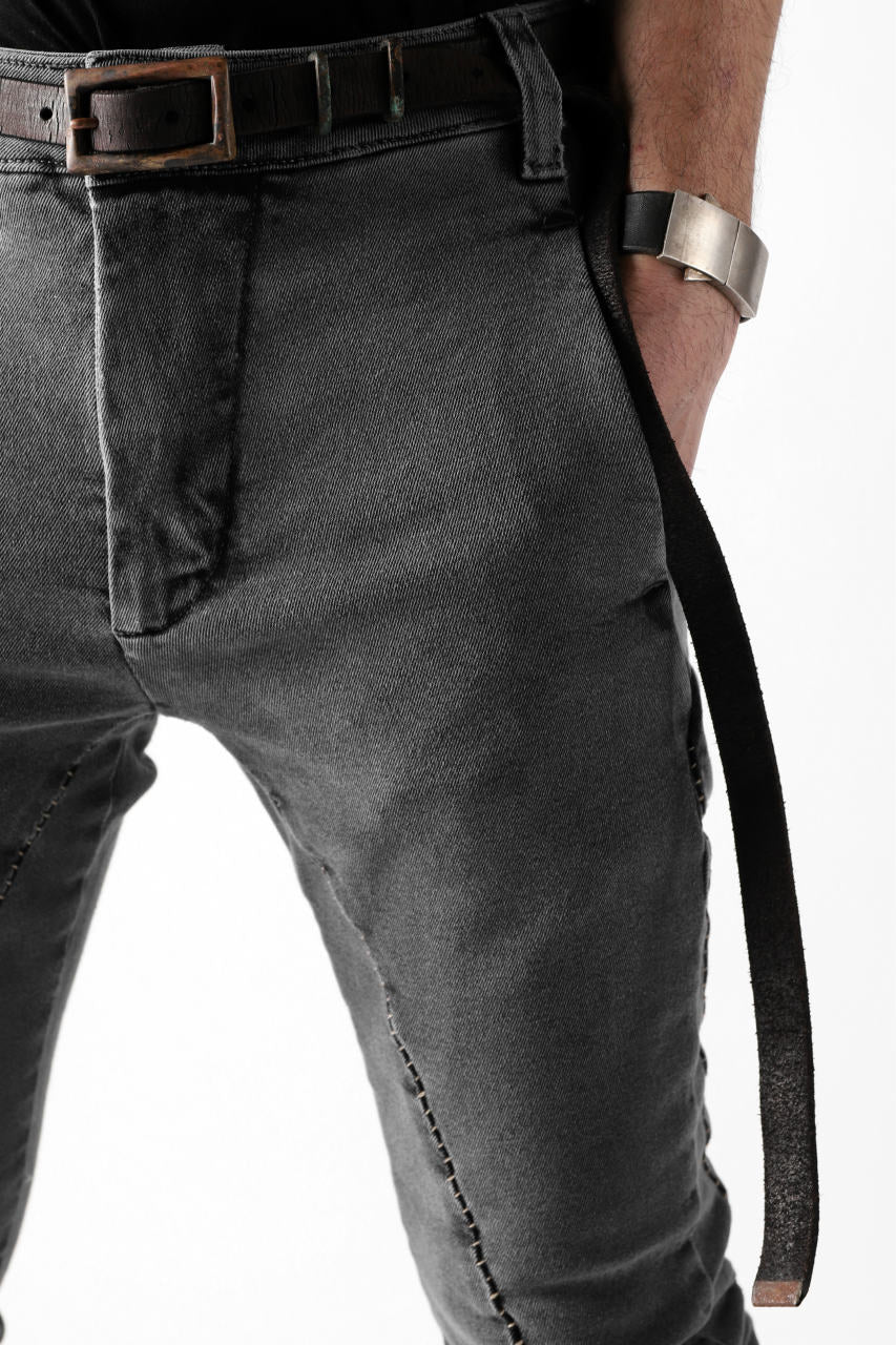 thomkrom OVER LOCKED SLIM TROUSERS / FADE STRETCH DENIM (LIGHT GREY) - Image 10