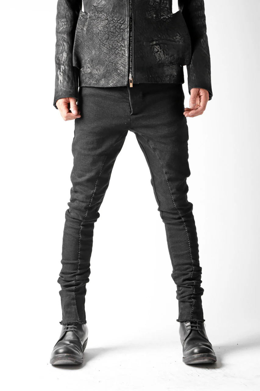 thomkrom OVERLOCKED BIAS FRONT SKINNY / STRETCH DENIM (BLACK)