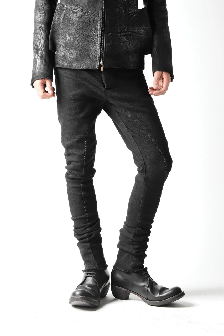 thomkrom OVERLOCKED BIAS FRONT SKINNY / STRETCH DENIM (BLACK) - Image 2