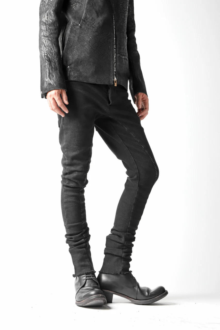 thomkrom OVERLOCKED BIAS FRONT SKINNY / STRETCH DENIM (BLACK) - Image 5