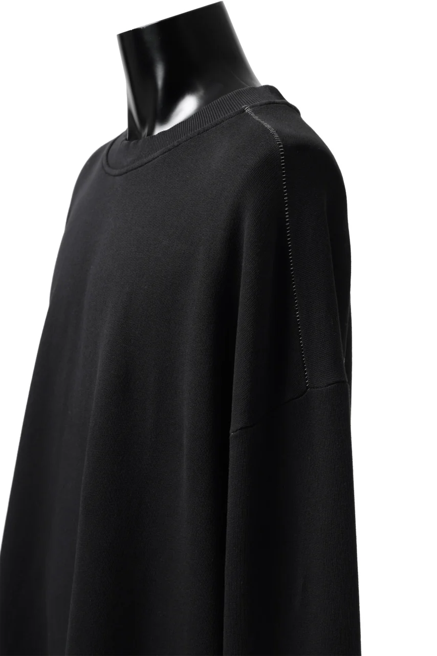thomkrom OVERLOCKED RELAX L/S TOPS / FRENCH TERRY ORGANIC (BLACK) - Image 11