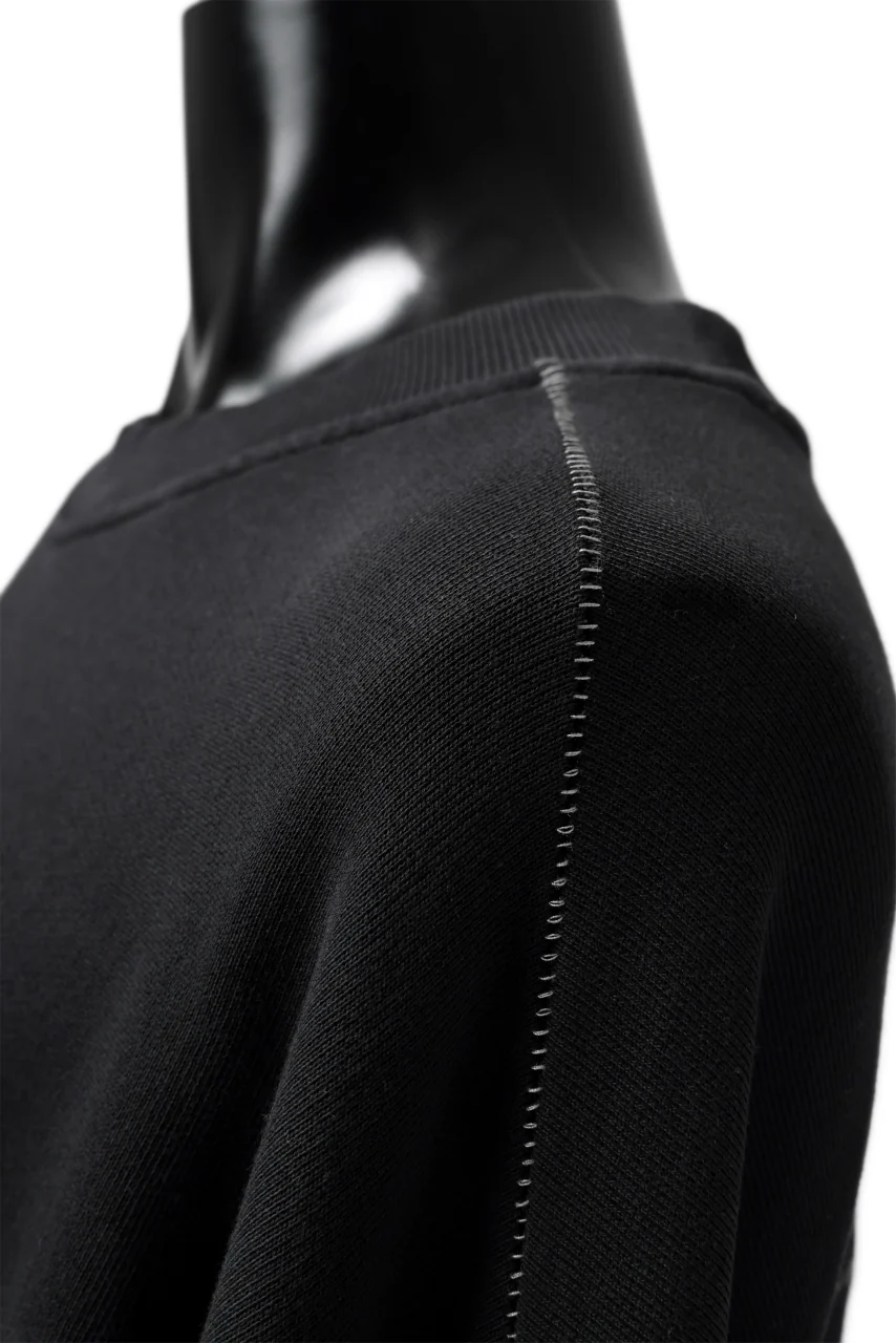 thomkrom OVERLOCKED RELAX L/S TOPS / FRENCH TERRY ORGANIC (BLACK) - Image 12