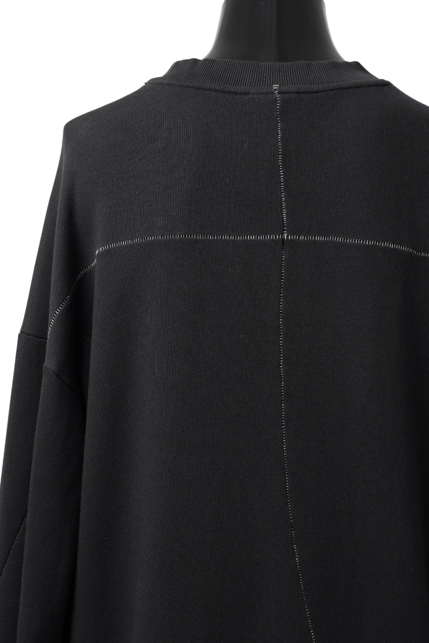 thomkrom OVERLOCKED RELAX L/S TOPS / FRENCH TERRY ORGANIC (BLACK) - Image 13