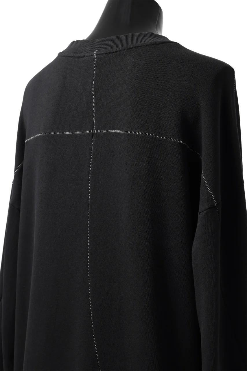 thomkrom OVERLOCKED RELAX L/S TOPS / FRENCH TERRY ORGANIC (BLACK) - Image 14