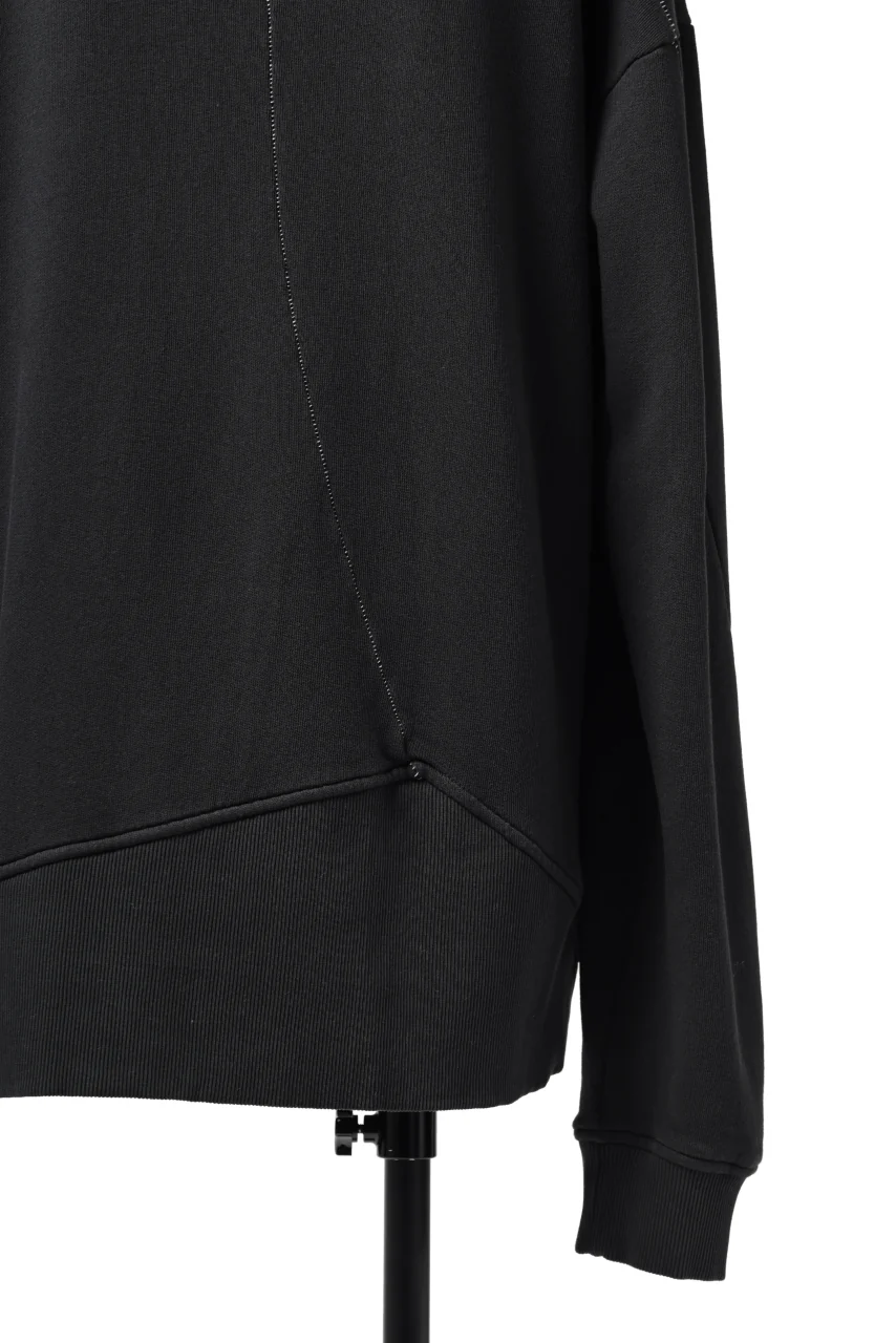 thomkrom OVERLOCKED RELAX L/S TOPS / FRENCH TERRY ORGANIC (BLACK) - Image 15