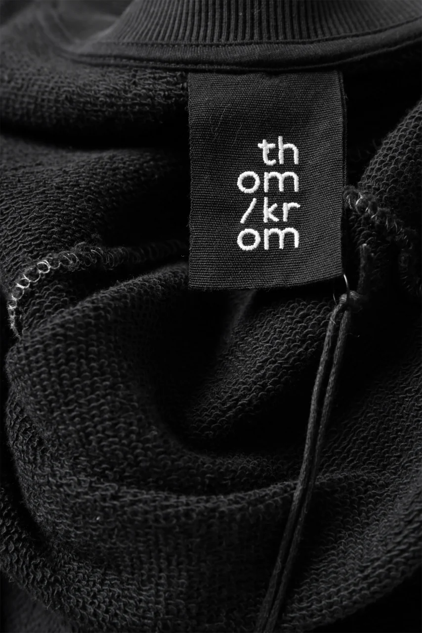 thomkrom OVERLOCKED RELAX L/S TOPS / FRENCH TERRY ORGANIC (BLACK) - Image 16