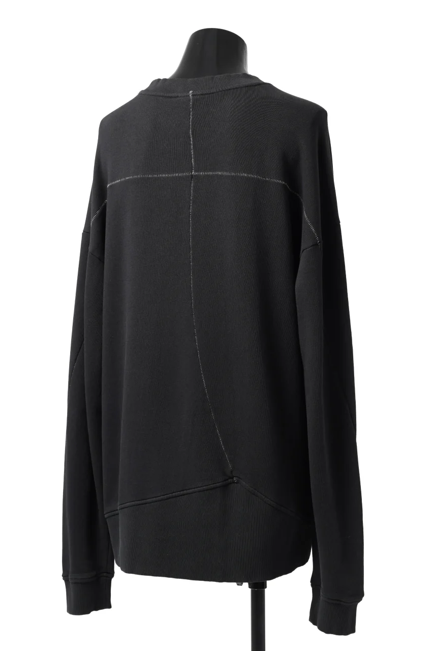 thomkrom OVERLOCKED RELAX L/S TOPS / FRENCH TERRY ORGANIC (BLACK) - Image 5