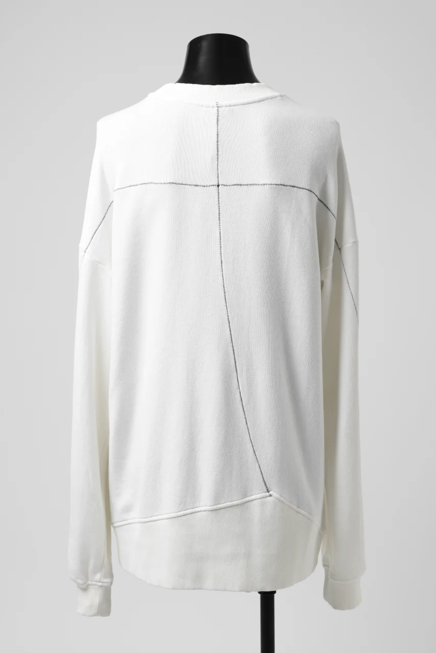thomkrom OVERLOCKED RELAX L/S TOPS / FRENCH TERRY ORGANIC (OFF WHITE)