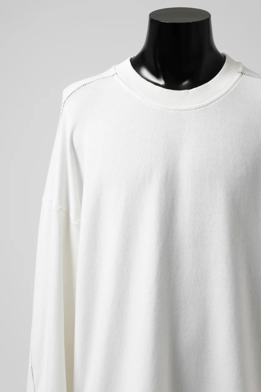 thomkrom OVERLOCKED RELAX L/S TOPS / FRENCH TERRY ORGANIC (OFF WHITE) - Image 13