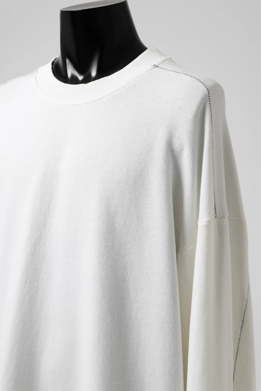 thomkrom OVERLOCKED RELAX L/S TOPS / FRENCH TERRY ORGANIC (OFF WHITE) - Image 16