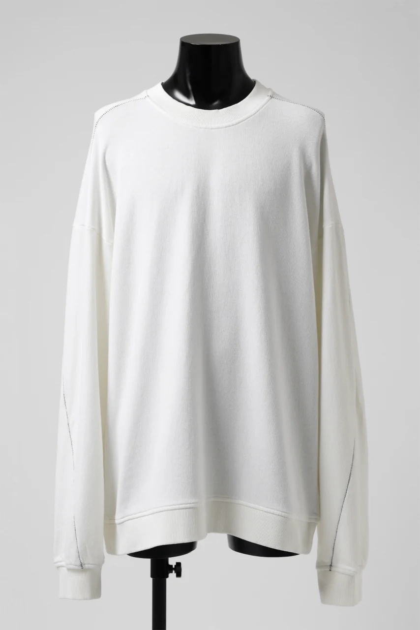thomkrom OVERLOCKED RELAX L/S TOPS / FRENCH TERRY ORGANIC (OFF WHITE) - Image 2