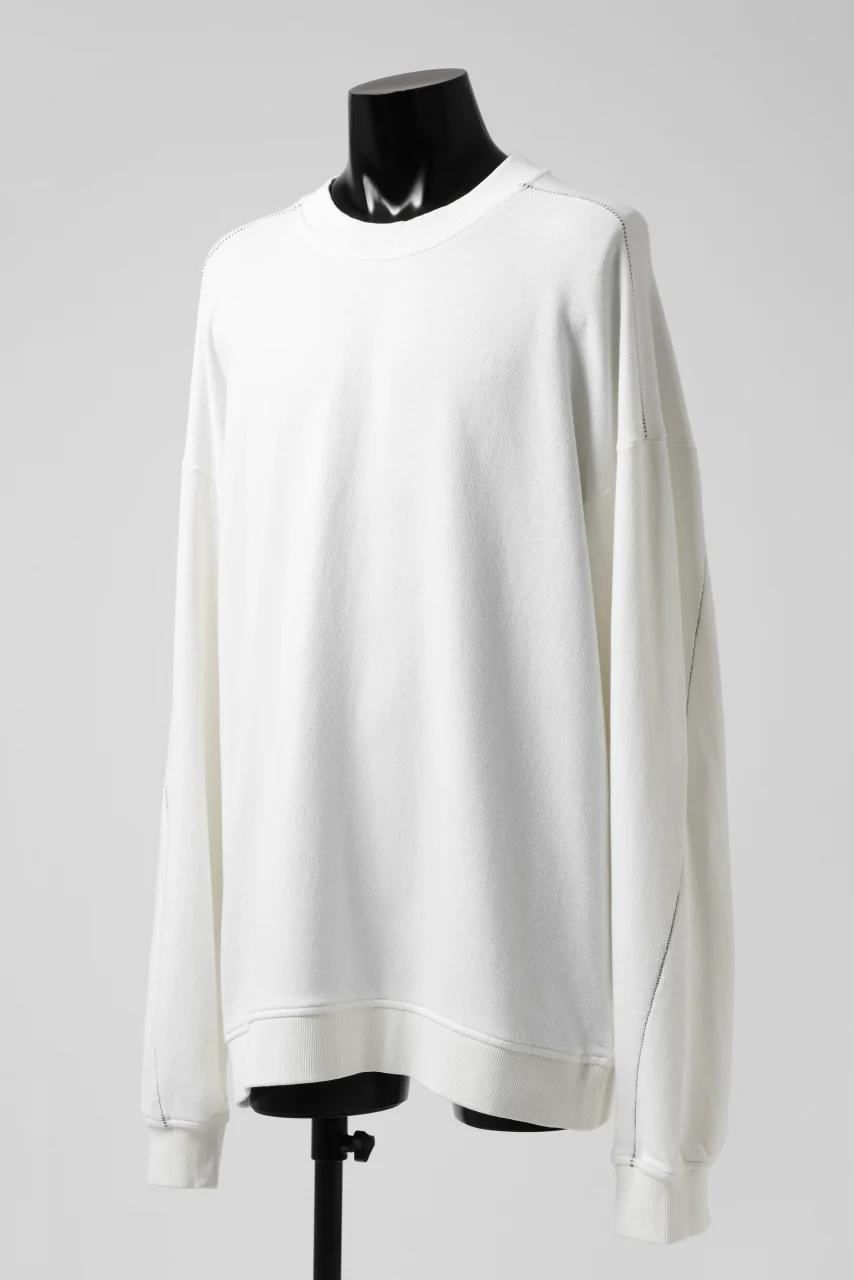 thomkrom OVERLOCKED RELAX L/S TOPS / FRENCH TERRY ORGANIC (OFF WHITE) - Image 3