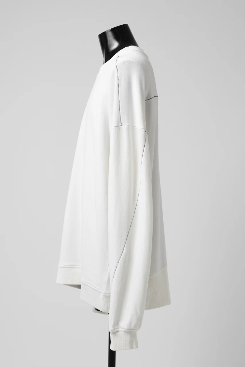 thomkrom OVERLOCKED RELAX L/S TOPS / FRENCH TERRY ORGANIC (OFF WHITE) - Image 4