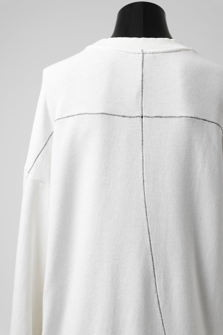 thomkrom OVERLOCKED RELAX L/S TOPS / FRENCH TERRY ORGANIC (OFF WHITE) - Image 7