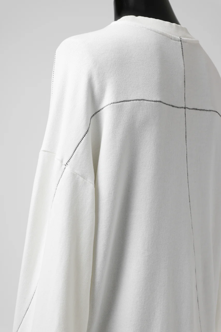 thomkrom OVERLOCKED RELAX L/S TOPS / FRENCH TERRY ORGANIC (OFF WHITE) - Image 9